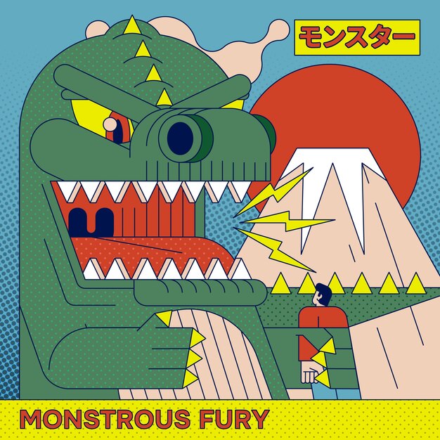 Ilustración de monstruo dibujada a mano