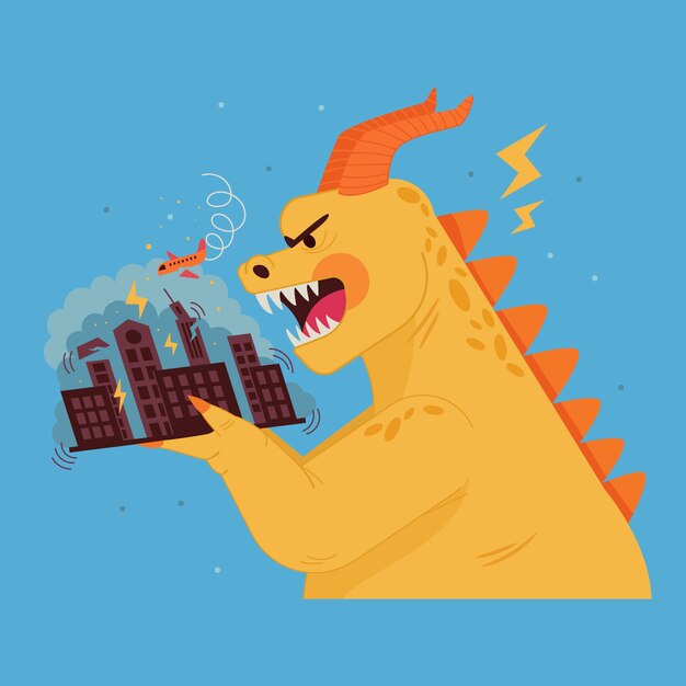 Ilustración de monstruos dibujada a mano
