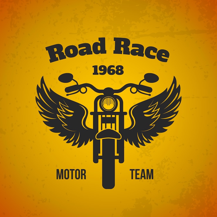 Vector gratuito ilustración de moto wings. equipo motor de carrera de carretera