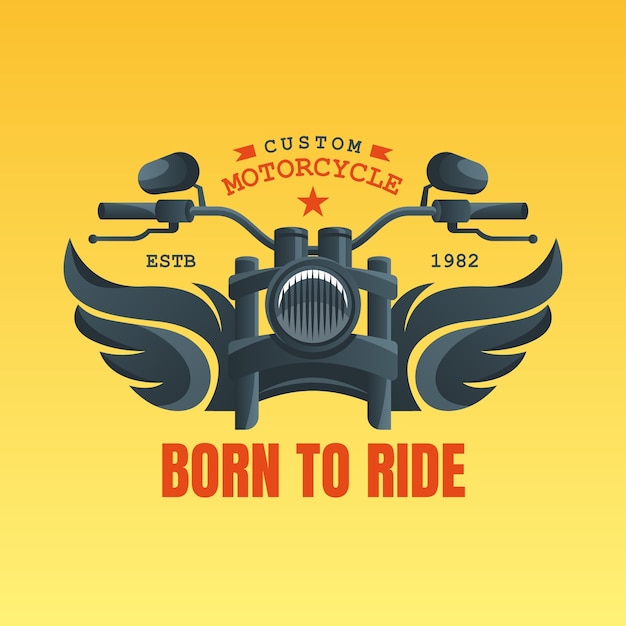 Ilustración de motocicleta vintage degradado