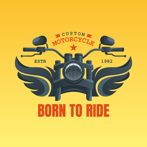 Ilustración de motocicleta vintage degradado