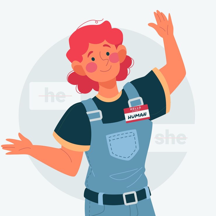 Vector gratuito ilustración de movimiento neutro de género de diseño plano