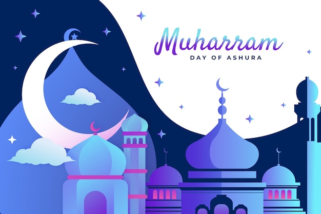 Vector gratuito ilustración de muharram degradado