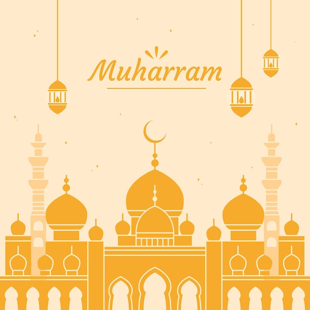 Vector gratuito ilustración muharram plana