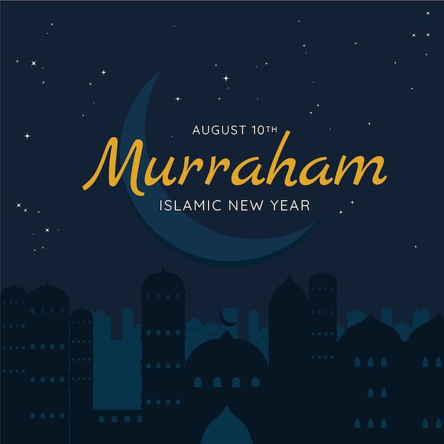 Ilustración muharram plana