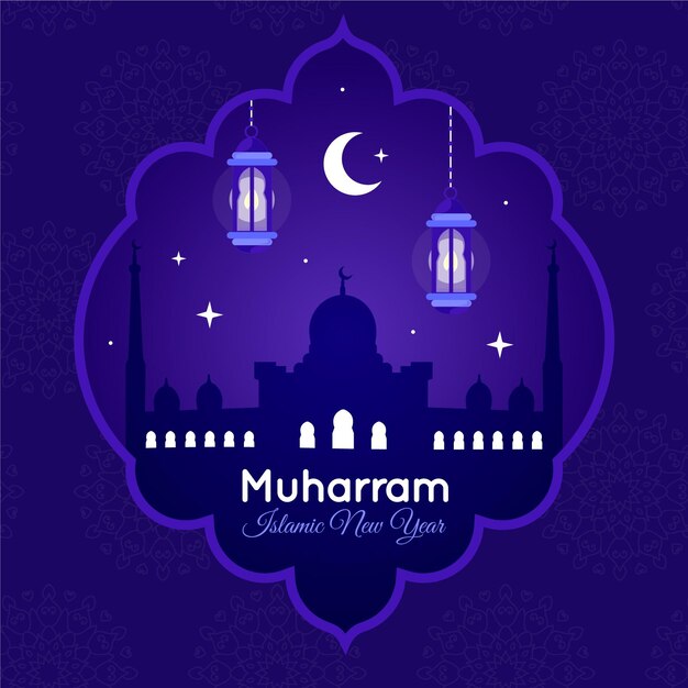 Ilustración muharram plana