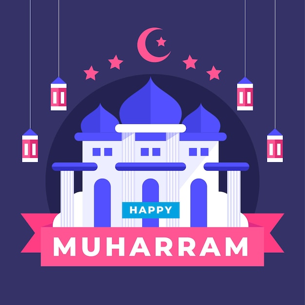 Ilustración muharram plana