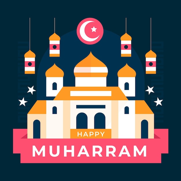 Vector gratuito ilustración muharram plana