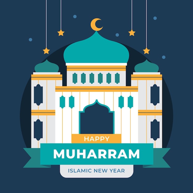 Vector gratuito ilustración muharram plana