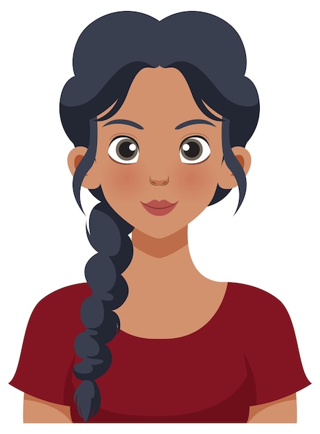 Ilustración de una mujer con el cabello trenzado
