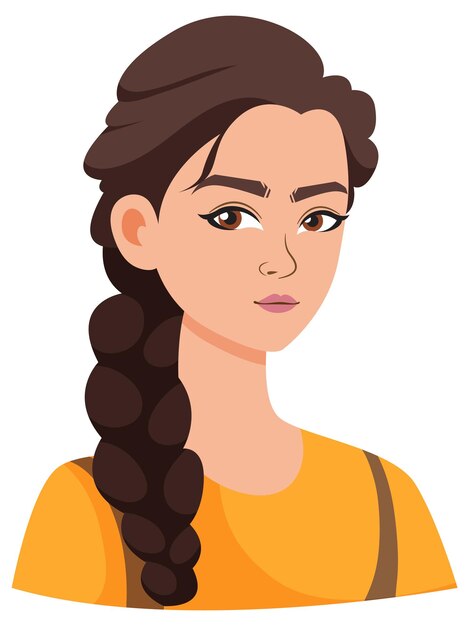 Ilustración de una mujer con el cabello trenzado