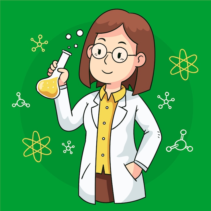 Vector gratuito ilustración con mujer científico