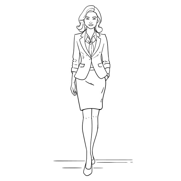 Ilustración de una mujer de negocios dibujada a mano
