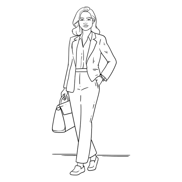 Ilustración de una mujer de negocios dibujada a mano