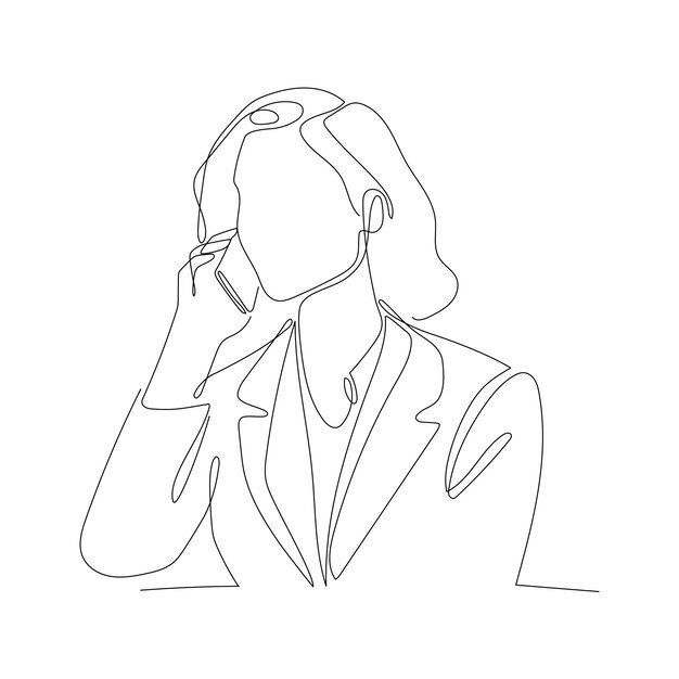 Ilustración de una mujer de negocios dibujada a mano