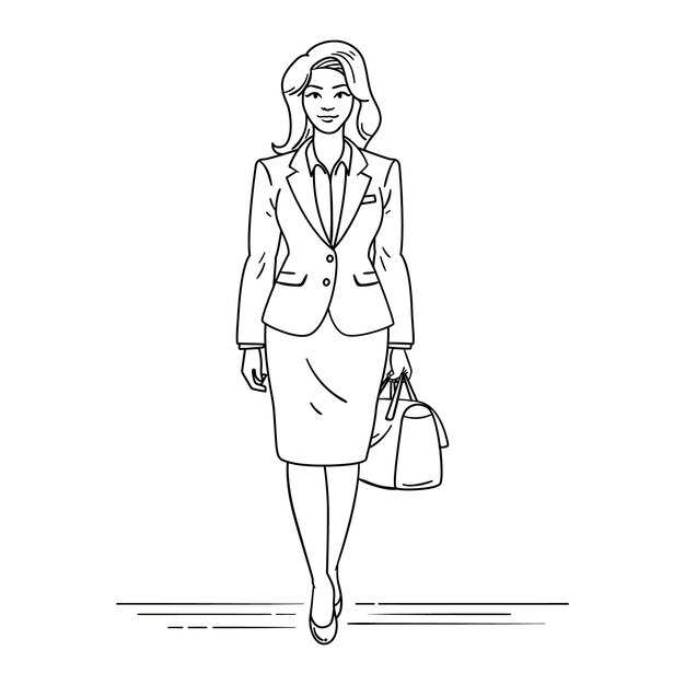 Ilustración de una mujer de negocios dibujada a mano