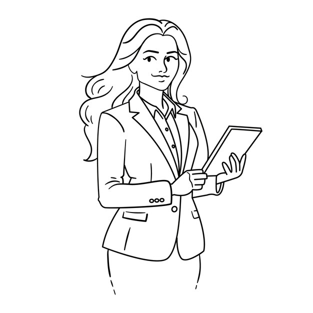Ilustración de una mujer de negocios dibujada a mano