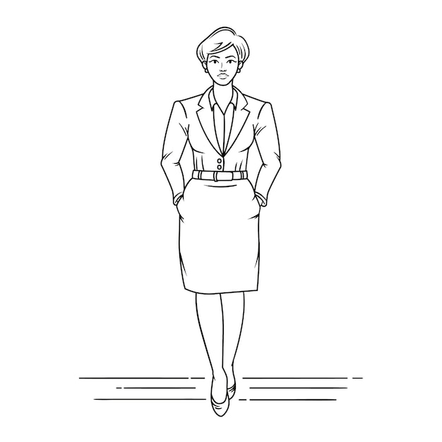 Ilustración de una mujer de negocios dibujada a mano