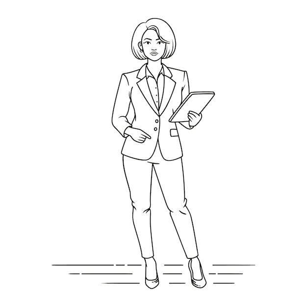 Ilustración de una mujer de negocios dibujada a mano