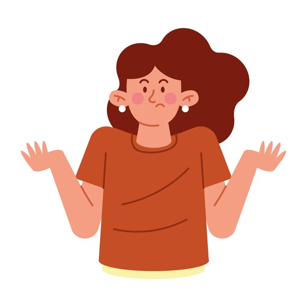 ilustración de mujer pensante