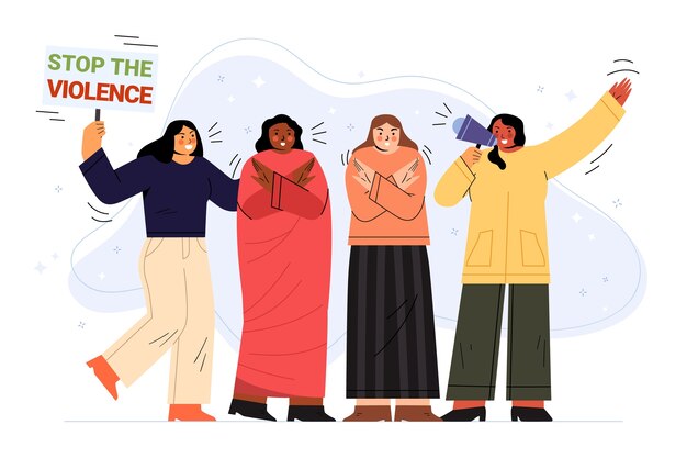 Ilustración de mujeres iraníes dibujadas a mano