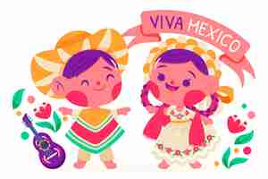 Vector gratuito ilustración de muñeca mexicana dibujada a mano