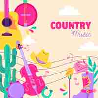 Vector gratuito ilustración de música country dibujada a mano