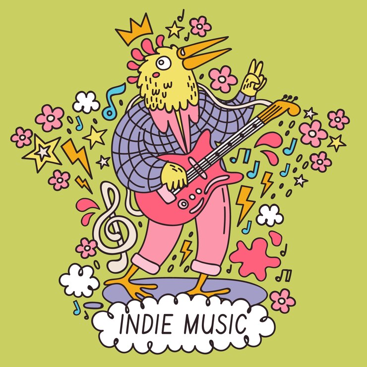 Vector gratuito ilustración de música indie dibujada a mano