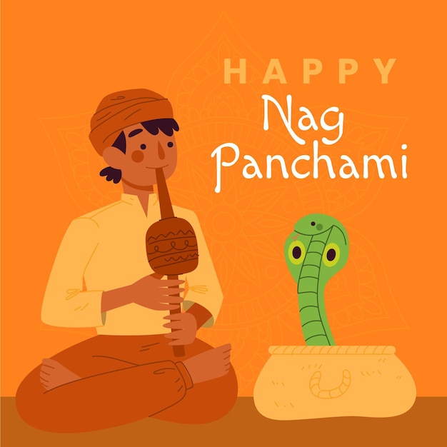 Ilustración de nag panchami feliz