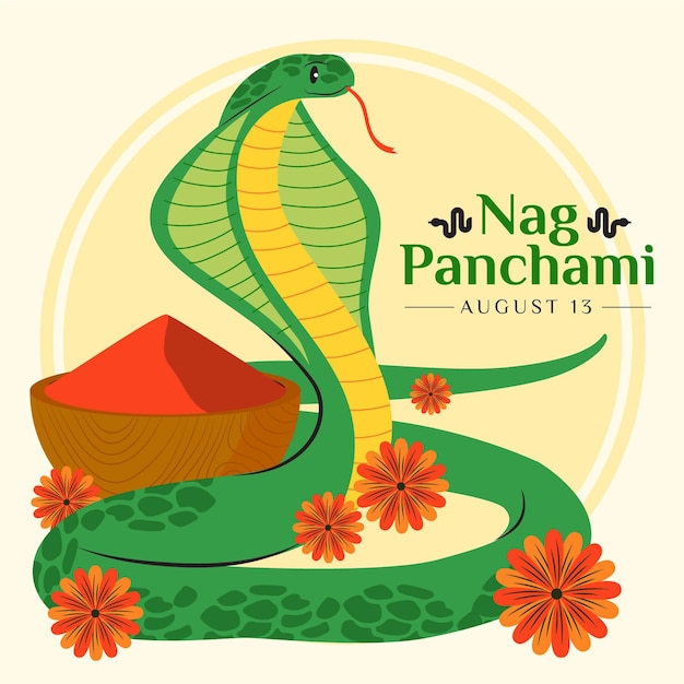 Vector gratuito ilustración de nag panchami