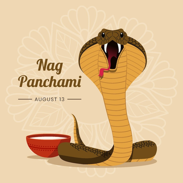 Vector gratuito ilustración de nag panchami