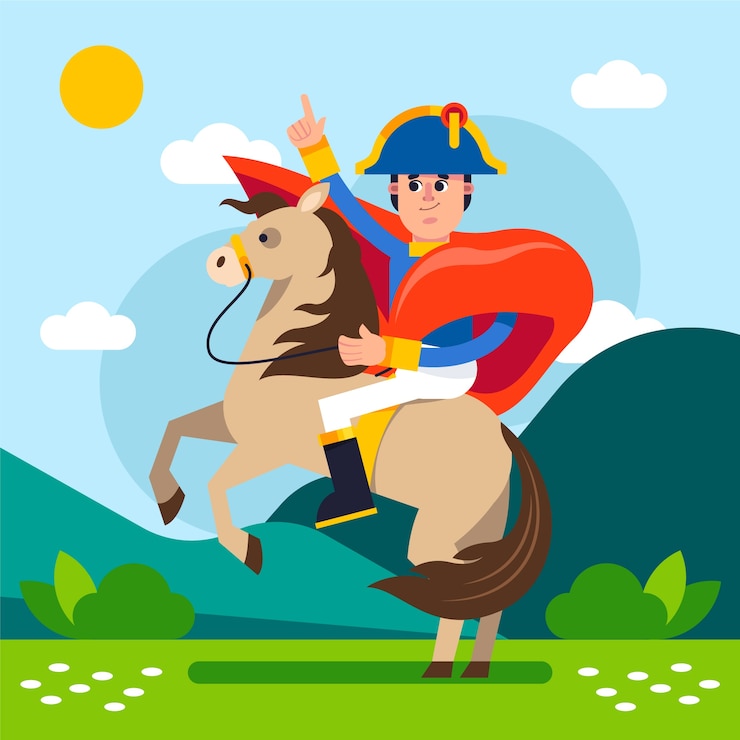 Vector gratuito ilustración de napoleón de diseño plano