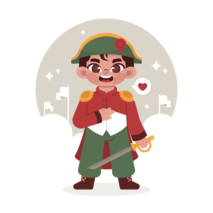 Vector gratuito ilustración de napoleón de diseño plano