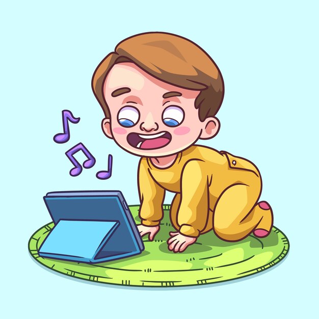 Ilustración de nativos digitales dibujados a mano