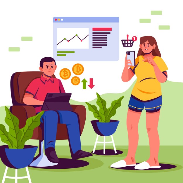 Ilustración de nativos digitales dibujados a mano