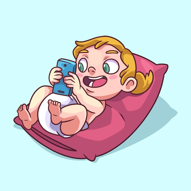 Ilustración de nativos digitales dibujados a mano