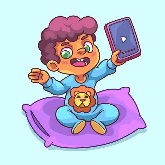 Ilustración de nativos digitales dibujados a mano