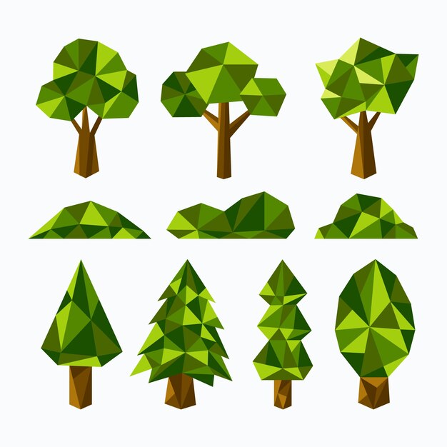 Ilustración de naturaleza de baja poli de diseño plano