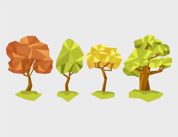 Ilustración de naturaleza de baja poli de diseño plano