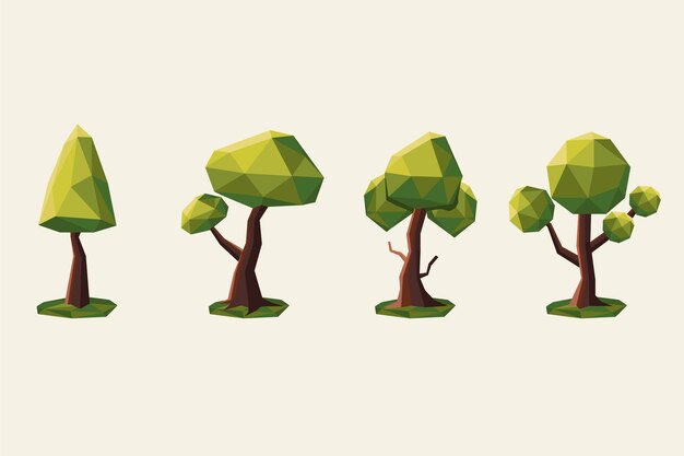 Ilustración de naturaleza de baja poli de diseño plano