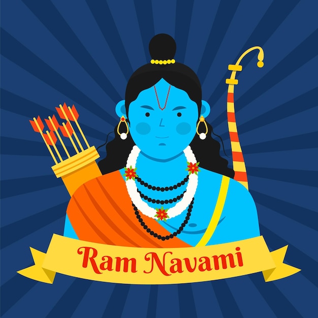 Ilustración de navami ram plana