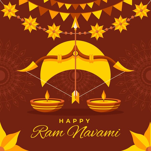 Ilustración de navami ram plana