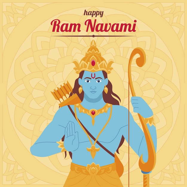 Ilustración de navami ram plana