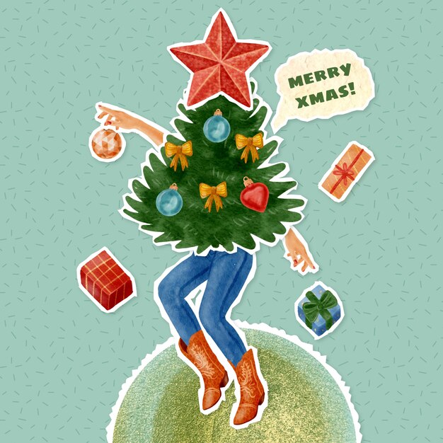 Ilustración de Navidad acuarela