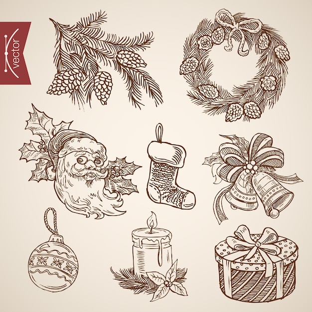 Ilustración de Navidad grabada