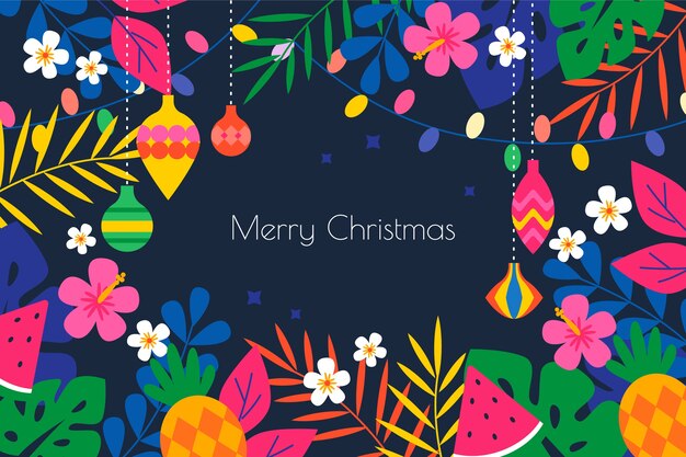 Ilustración de navidad de verano plano