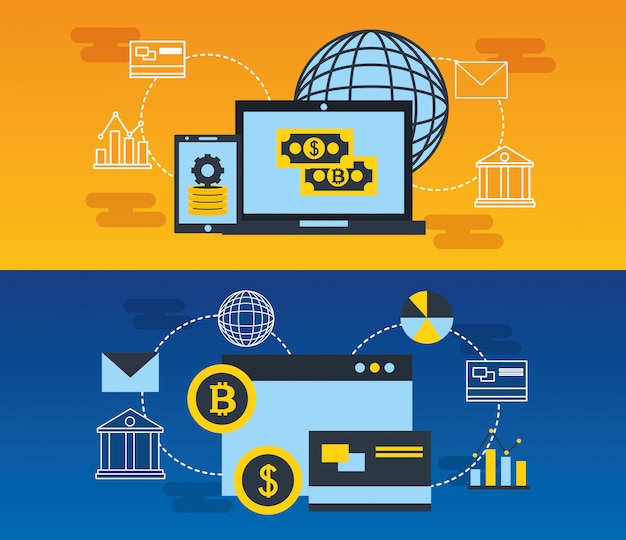 Ilustración de negocios Fintech