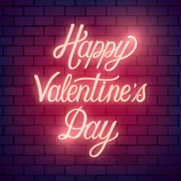Ilustración de neón día de san valentín