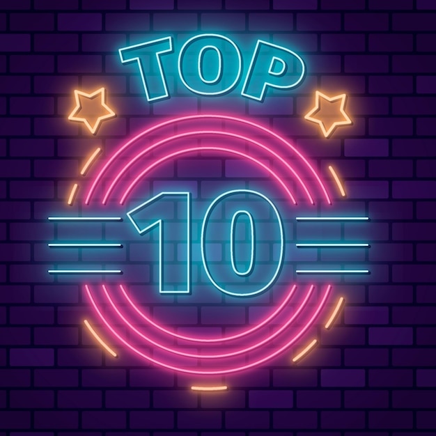 Ilustración de neón top ten