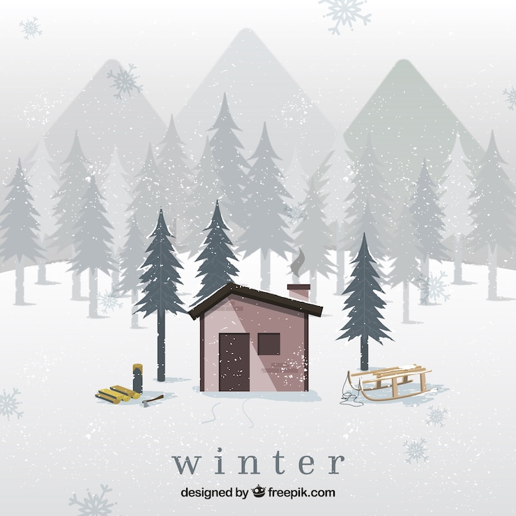 Vector gratuito ilustración nevada de invierno